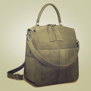 Convertible Backpack in Olive Green